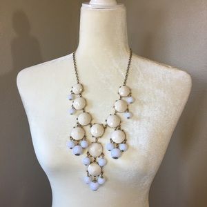White J. Crew style bubble statement necklace